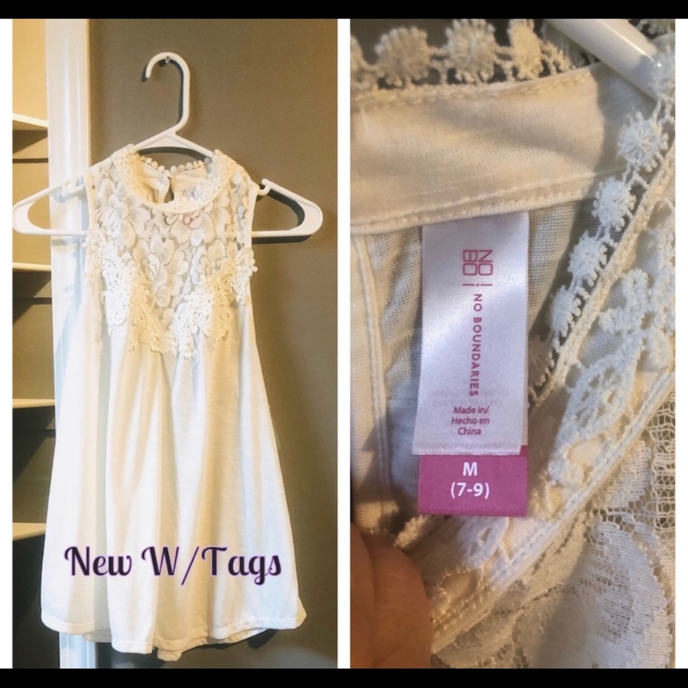NWT Cream Lace Sleeveless Blouse